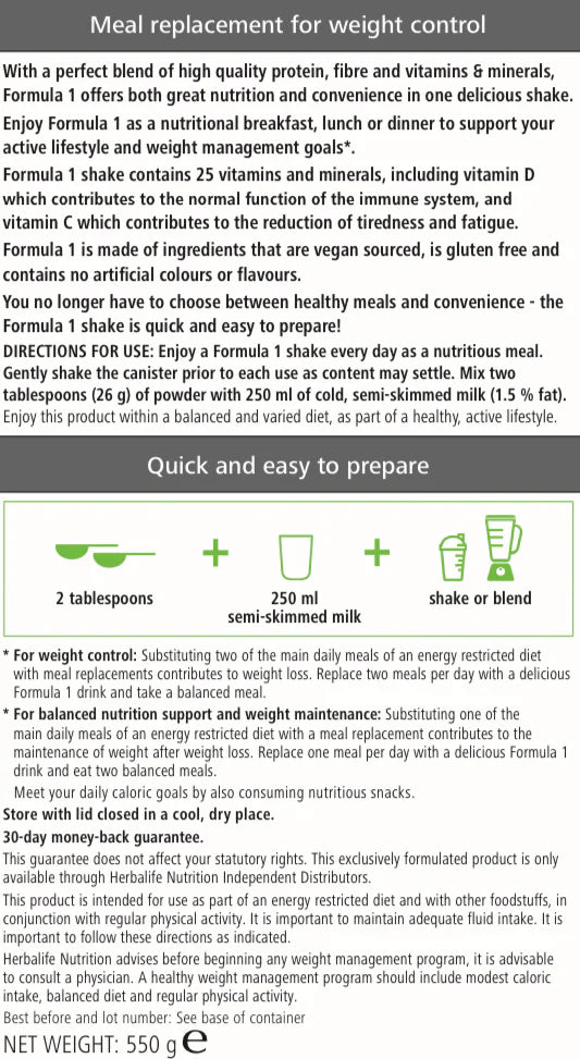 2 x Herbalife Formula 1 Healthy Meal