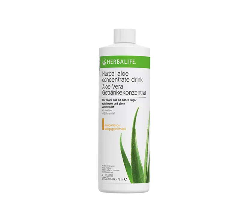 Herbal Aloe Concentrate – Mango Flavor, 473 mL (Sugar-Free Beverage Mix)