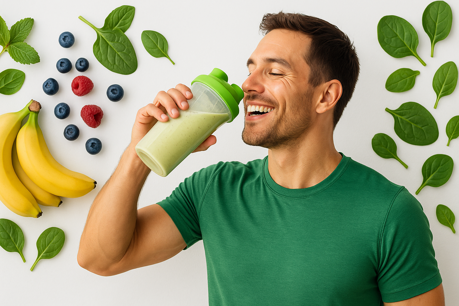 make me an image banner of someone drinking a shake and base it around herbalife nutrition